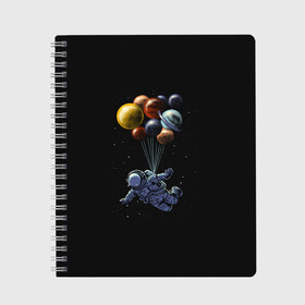 Тетрадь с принтом Space Travel , 100% бумага | 48 листов, плотность листов — 60 г/м2, плотность картонной обложки — 250 г/м2. Листы скреплены сбоку удобной пружинной спиралью. Уголки страниц и обложки скругленные. Цвет линий — светло-серый
 | drift | drifting | float | floating | galaxy | milky | moon | planet | ship | space | spaceship | star | suit | surfing | to | travel | way | галктика | дрейф | звезда | корабль | космический | космонавт | космос | луна | млечный | планета | путешествие |