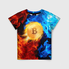 Детская футболка 3D с принтом БИТКОИН | BITCOIN FIRE , 100% гипоаллергенный полиэфир | прямой крой, круглый вырез горловины, длина до линии бедер, чуть спущенное плечо, ткань немного тянется | bitcoin | blockchain | btc | cardano | crypto | ethereum | polkadot | tether | xrp | бинанс | биткоин | блокчейн | валюта | деньги | криптовалюта | майнер | майнинг | цифровая валюта | цифровое золото | эфир