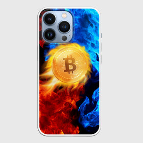 Чехол для iPhone 13 Pro с принтом БИТКОИН | BITCOIN FIRE ,  |  | Тематика изображения на принте: bitcoin | blockchain | btc | cardano | crypto | ethereum | polkadot | tether | xrp | бинанс | биткоин | блокчейн | валюта | деньги | криптовалюта | майнер | майнинг | цифровая валюта | цифровое золото | эфир