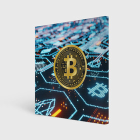 Холст квадратный с принтом БИТКОИН | BITCOIN , 100% ПВХ |  | bitcoin | blockchain | btc | cardano | crypto | ethereum | polkadot | tether | xrp | бинанс | биткоин | блокчейн | валюта | деньги | криптовалюта | майнер | майнинг | цифровая валюта | цифровое золото | эфир