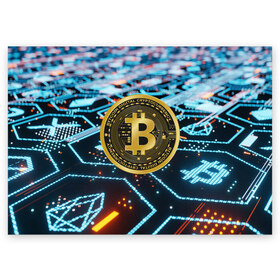 Поздравительная открытка с принтом БИТКОИН | BITCOIN , 100% бумага | плотность бумаги 280 г/м2, матовая, на обратной стороне линовка и место для марки
 | Тематика изображения на принте: bitcoin | blockchain | btc | cardano | crypto | ethereum | polkadot | tether | xrp | бинанс | биткоин | блокчейн | валюта | деньги | криптовалюта | майнер | майнинг | цифровая валюта | цифровое золото | эфир