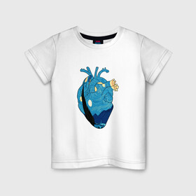 Детская футболка хлопок с принтом Сердце художника , 100% хлопок | круглый вырез горловины, полуприлегающий силуэт, длина до линии бедер | Тематика изображения на принте: heart | van gogh | абстракция | ван гог | живопись | звездная ночь | искусство | картина | краски | медицина | органы | рисунок | сердечко | сердце | текстуры | художник
