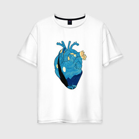Женская футболка хлопок Oversize с принтом Сердце художника , 100% хлопок | свободный крой, круглый ворот, спущенный рукав, длина до линии бедер
 | heart | van gogh | абстракция | ван гог | живопись | звездная ночь | искусство | картина | краски | медицина | органы | рисунок | сердечко | сердце | текстуры | художник