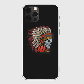 Чехол для iPhone 12 Pro Max с принтом Череп Индейца , Силикон |  | америка | индеец | племя | череп | черный