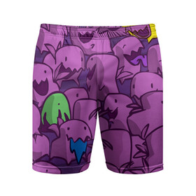 Мужские шорты спортивные с принтом ПикачушкА ,  |  | purple | star crafts | зеленый | зубы | пикачу | уши | фиолетовый | чудики
