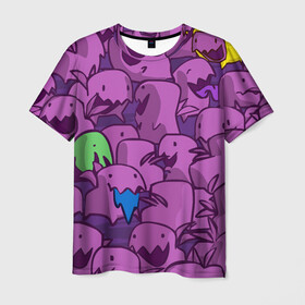 Мужская футболка 3D с принтом ПикачушкА , 100% полиэфир | прямой крой, круглый вырез горловины, длина до линии бедер | purple | star crafts | зеленый | зубы | пикачу | уши | фиолетовый | чудики