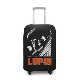 Чехол для чемодана 3D с принтом Lupin - Сериал Люпен , 86% полиэфир, 14% спандекс | двустороннее нанесение принта, прорези для ручек и колес | lupin | netflix | детектив | логотип | люпен | люпин | люпэн | мужской | нетфликс | омар си | подарок | портрет | сериал | черный