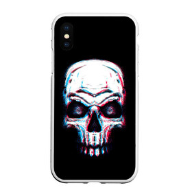 Чехол для iPhone XS Max матовый с принтом Glitch Skull , Силикон | Область печати: задняя сторона чехла, без боковых панелей | Тематика изображения на принте: art | dead | death | ghost | glitch | neon | skeleton | skull | skulls | арт | глитч | глич | неон | призрак | скелет | череп | черепа