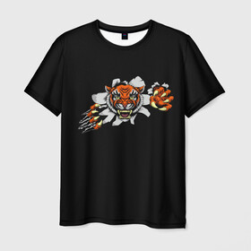 Мужская футболка 3D с принтом TIGER ART , 100% полиэфир | прямой крой, круглый вырез горловины, длина до линии бедер | animal | beast | cat | cute | fluffy | hunter | lion | lion cub | lion king | mane | predator | red | tail | tiger | yellow | большая кошка | голова тигра | грива | животное | зверь | король лев | кот | милый | охотник | пушистый | тигр | тиг
