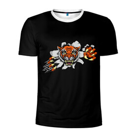 Мужская футболка 3D спортивная с принтом TIGER ART , 100% полиэстер с улучшенными характеристиками | приталенный силуэт, круглая горловина, широкие плечи, сужается к линии бедра | animal | beast | cat | cute | fluffy | hunter | lion | lion cub | lion king | mane | predator | red | tail | tiger | yellow | большая кошка | голова тигра | грива | животное | зверь | король лев | кот | милый | охотник | пушистый | тигр | тиг
