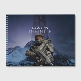 Альбом для рисования с принтом Halo Infinite , 100% бумага
 | матовая бумага, плотность 200 мг. | 343 industries | мастер чиф | мъёльнир | ореол | спартанец