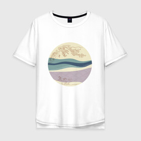 Мужская футболка хлопок Oversize с принтом Японский минимализм , 100% хлопок | свободный крой, круглый ворот, “спинка” длиннее передней части | азиатский | арт | минимализм | пейзаж | природа | рисунок | хипстер | японский