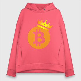 Женское худи Oversize хлопок с принтом BITCOIN KING | БИТКОИН  (Z) , френч-терри — 70% хлопок, 30% полиэстер. Мягкий теплый начес внутри —100% хлопок | боковые карманы, эластичные манжеты и нижняя кромка, капюшон на магнитной кнопке | binance coin | bitcoin | blockchain | btc | cardano | crypto | ethereum | litecoin | polkadot | tether | xrp | биткоин | блокчейн | валюта | деньги | криптовалюта | майнер | майнинг | цифровая валюта | цифровое золото | эфир