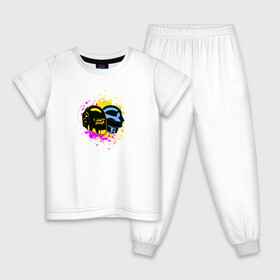 Детская пижама хлопок с принтом Daft Punk , 100% хлопок |  брюки и футболка прямого кроя, без карманов, на брюках мягкая резинка на поясе и по низу штанин
 | Тематика изображения на принте: daft punk | music | дафт панк | музыка | музыкальная группа | музыкант | робот