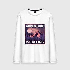 Мужской лонгслив хлопок с принтом Adventure is calling , 100% хлопок |  | forest | landscape | moon | mountain | mountains | nature | northern lights | polar lights | гора | горы | ели | ель | лес | луна | лучше гор могут быть только горы | пейзаж | приключение | приключения | природа | северное сияние | сосна | с