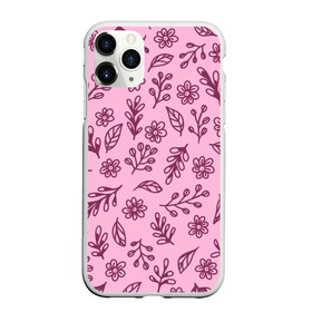 Чехол для iPhone 11 Pro Max матовый с принтом Hello Spring , Силикон |  | casual | flowers | pink | summer | букет | бутоны | весна | ветки | девушкам | декор | лепестки | лето | листья | нежные | орнамент | поляна | природа | растения | рисунок | розовый узор | ромашки | текстура | узор