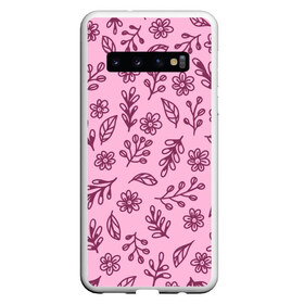 Чехол для Samsung Galaxy S10 с принтом Hello Spring , Силикон | Область печати: задняя сторона чехла, без боковых панелей | Тематика изображения на принте: casual | flowers | pink | summer | букет | бутоны | весна | ветки | девушкам | декор | лепестки | лето | листья | нежные | орнамент | поляна | природа | растения | рисунок | розовый узор | ромашки | текстура | узор