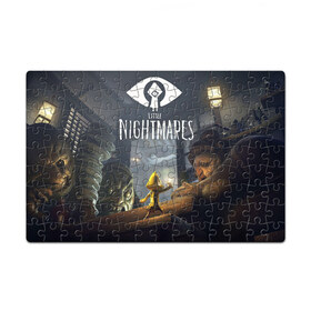 Пазл магнитный 126 элементов с принтом Little Nightmares , полимерный материал с магнитным слоем | 126 деталей, размер изделия —  180*270 мм | little nightmares | квест | мальчик | хоррор