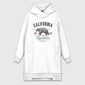 Платье-худи хлопок с принтом California ,  |  | california | usa | горы | калифорния | медведь | республика