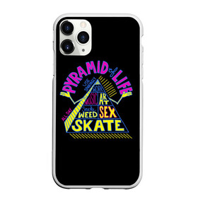 Чехол для iPhone 11 Pro матовый с принтом Суть жизни , Силикон |  | art | life | music | pyramid | skate | smoke | work | жизнь | мем | мемы | музыка | пирамида | работа | смысл | стиль | треугольник