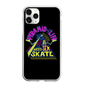 Чехол для iPhone 11 Pro Max матовый с принтом Суть жизни , Силикон |  | art | life | music | pyramid | skate | smoke | work | жизнь | мем | мемы | музыка | пирамида | работа | смысл | стиль | треугольник