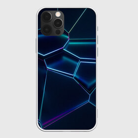 Чехол для iPhone 12 Pro Max с принтом 3D ПЛИТЫ | НЕОНОВЫЕ ПЛИТЫ , Силикон |  | 3d | 3д | abstraction | neon | steel | абстракция | взрыв | неон | неоновые | плиты | разлом | соты | стекло | стеклянный