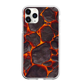 Чехол для iPhone 11 Pro матовый с принтом ЛАВА | LAVA , Силикон |  | burnin | fire | flame | grunge | lava | lawa | гранж | земля | красная | красный | лава | неон | неоновая | огонь | паттерн | пламя | плита | плиты | природа | текстура | текстуры | трещины