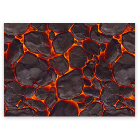 Поздравительная открытка с принтом ЛАВА | LAVA , 100% бумага | плотность бумаги 280 г/м2, матовая, на обратной стороне линовка и место для марки
 | burnin | fire | flame | grunge | lava | lawa | гранж | земля | красная | красный | лава | неон | неоновая | огонь | паттерн | пламя | плита | плиты | природа | текстура | текстуры | трещины