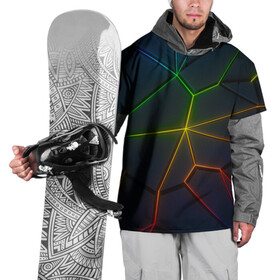 Накидка на куртку 3D с принтом НЕОНОВЫЕ ПЛИТЫ | 3D ПЛИТЫ , 100% полиэстер |  | 3d | 3д | abstraction | neon | steel | абстракция | взрыв | неон | неоновые | плиты | разлом | соты | стекло | стеклянный