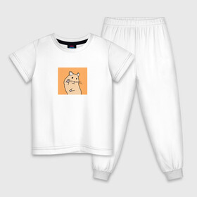 Детская пижама хлопок с принтом Хомяк (мем) , 100% хлопок |  брюки и футболка прямого кроя, без карманов, на брюках мягкая резинка на поясе и по низу штанин
 | mem | грызун | животные | мем | мышь | хомяк