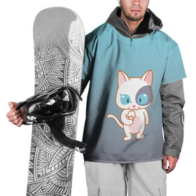 Накидка на куртку 3D с принтом кот с мороженкой , 100% полиэстер |  | голубые глаза | кот | котенок | котик | кошак | мороженка | мороженко | мороженое | прямоходячий | рисунок | рожок