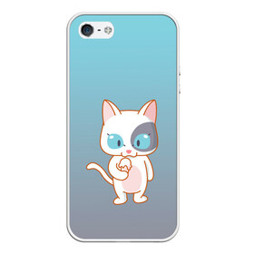 Чехол для iPhone 5/5S матовый с принтом кот с мороженкой , Силикон | Область печати: задняя сторона чехла, без боковых панелей | голубые глаза | кот | котенок | котик | кошак | мороженка | мороженко | мороженое | прямоходячий | рисунок | рожок