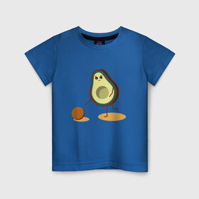 Детская футболка хлопок с принтом Авокадо и косточка , 100% хлопок | круглый вырез горловины, полуприлегающий силуэт, длина до линии бедер | avocado | авокадо | бежит | грустное | косточка | милое | няшное