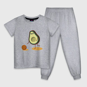 Детская пижама хлопок с принтом Авокадо и косточка , 100% хлопок |  брюки и футболка прямого кроя, без карманов, на брюках мягкая резинка на поясе и по низу штанин
 | avocado | авокадо | бежит | грустное | косточка | милое | няшное