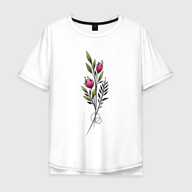 Мужская футболка хлопок Oversize с принтом Graphic flower , 100% хлопок | свободный крой, круглый ворот, “спинка” длиннее передней части | 8 марта | girl | woman | бабушка | весна | девушкам | девушке | девушки | женский | листья | мама | март | подарок | тренд | цветочки | цветы