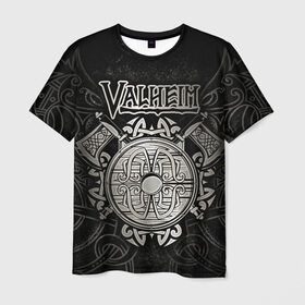 Мужская футболка 3D с принтом Valheim , 100% полиэфир | прямой крой, круглый вырез горловины, длина до линии бедер | Тематика изображения на принте: valheim | viking | валхейм | викинги | игры
