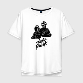 Мужская футболка хлопок Oversize с принтом Daft Punk , 100% хлопок | свободный крой, круглый ворот, “спинка” длиннее передней части | daft punk | electro music | electronic | дафт панк | диско | музыка | ретро | хаус | электро | электроника