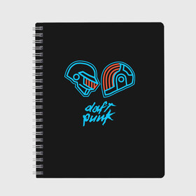 Тетрадь с принтом Daft Punk , 100% бумага | 48 листов, плотность листов — 60 г/м2, плотность картонной обложки — 250 г/м2. Листы скреплены сбоку удобной пружинной спиралью. Уголки страниц и обложки скругленные. Цвет линий — светло-серый
 | acces | after | all | better | crush | da | daft | dance | discovery | faster | funk | get | harder | homework | human | instant | lose | lucky | memories | more | one | punk | random | stronger | time | to | yourself | бангальтер | дафт 