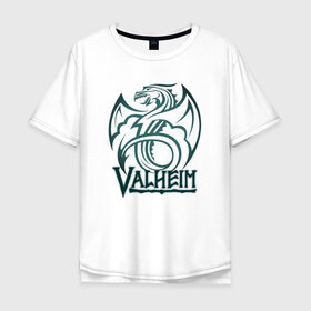 Мужская футболка хлопок Oversize с принтом Valheim Dragon , 100% хлопок | свободный крой, круглый ворот, “спинка” длиннее передней части | fantasy | mmo | valheim | valve | валхейм | вальхейм | викинги | выживалка | игра | королевская битва | ммо | ролевая игра | фэнтази