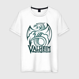 Мужская футболка хлопок с принтом Valheim Dragon , 100% хлопок | прямой крой, круглый вырез горловины, длина до линии бедер, слегка спущенное плечо. | fantasy | mmo | valheim | valve | валхейм | вальхейм | викинги | выживалка | игра | королевская битва | ммо | ролевая игра | фэнтази