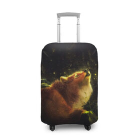 Чехол для чемодана 3D с принтом Лисица , 86% полиэфир, 14% спандекс | двустороннее нанесение принта, прорези для ручек и колес | fox | foxy | животное | звери | лиса | лисенок | лисичка | милая | рыжая | фокс