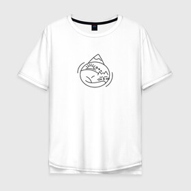 Мужская футболка хлопок Oversize с принтом Спящий котик , 100% хлопок | свободный крой, круглый ворот, “спинка” длиннее передней части | гора | животные | кот | котик | кошка | сон