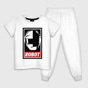 Детская пижама хлопок с принтом Daft Punk , 100% хлопок |  брюки и футболка прямого кроя, без карманов, на брюках мягкая резинка на поясе и по низу штанин
 | Тематика изображения на принте: cyberpunk | daft | daftpunk | electronic | get | guy | guy manuel | human | lucky | music | punk | robot | rock | thomas | дафт | дафтпанк | киберпанк | музыка | ню диско | панк | робот | рок | техно | томас | электро | электроник рок