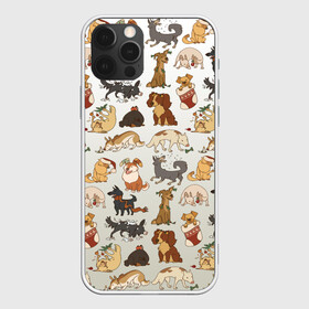 Чехол для iPhone 12 Pro Max с принтом узор песики собачки гав , Силикон |  | ветеринару | гав | животные домашние | заводчику | заводчице | любителю собак | млекопитающее | мопс | мультипликационный персонаж | мультяшная собака | песики | питомцы | псы | собакены | собаки