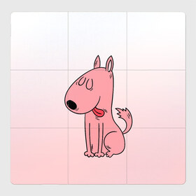 Магнитный плакат 3Х3 с принтом мультяшный мопс , Полимерный материал с магнитным слоем | 9 деталей размером 9*9 см | ветеринару | гав | градиент | животные домашние | любителю собак | млекопитающее | мопс | мультипликационный персонаж | мультяшная собака | песики | питомцы | псы | розовый | собакены | собаки