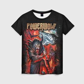 Женская футболка 3D с принтом Powerwolf , 100% полиэфир ( синтетическое хлопкоподобное полотно) | прямой крой, круглый вырез горловины, длина до линии бедер | heavy metal | metal | powerwolf | группы | метал | музыка | пауэр метал | рок | хеви метал