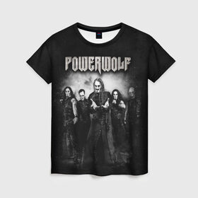 Женская футболка 3D с принтом Powerwolf , 100% полиэфир ( синтетическое хлопкоподобное полотно) | прямой крой, круглый вырез горловины, длина до линии бедер | heavy metal | metal | powerwolf | группы | метал | музыка | пауэр метал | рок | хеви метал