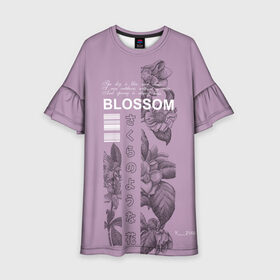 Детское платье 3D с принтом Blossom , 100% полиэстер | прямой силуэт, чуть расширенный к низу. Круглая горловина, на рукавах — воланы | 8 марта | весна | девушке | женский | мама | подарок | топ | тренд | феминизм | цветы