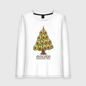 Женский лонгслив хлопок с принтом Avocado Christmas Tree , 100% хлопок |  | claus | cute | nature | new year | santa | tree | авокадо | адвокадо | дед мороз | дед отмороз | ёлка | ель | из авокадо | колпак | косточка | милота | милые авокадо | новый год | прикол | природа | рождественское дерево