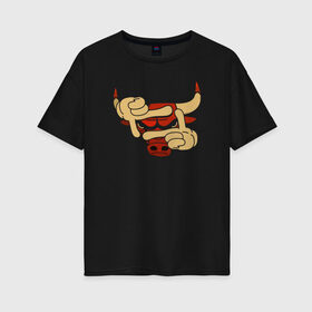 Женская футболка хлопок Oversize с принтом Чикаго Буллз , 100% хлопок | свободный крой, круглый ворот, спущенный рукав, длина до линии бедер
 | Тематика изображения на принте: chicago bulls | nba | баскетбол | быки | нба | чикаго буллз